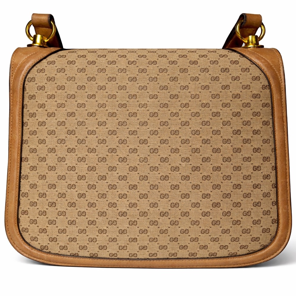 Vintage Gucci Blondie GG Canvas Shoulder Bag Tan Leather w/ Box Authentic - Picture 9 of 13